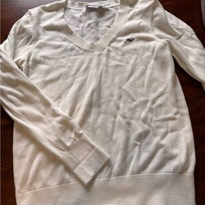 White V-Neck Sweater